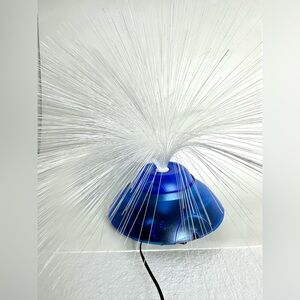 Vintage 1990's Fibre Optic Blue Galaxy UFO Color Changing Lamp